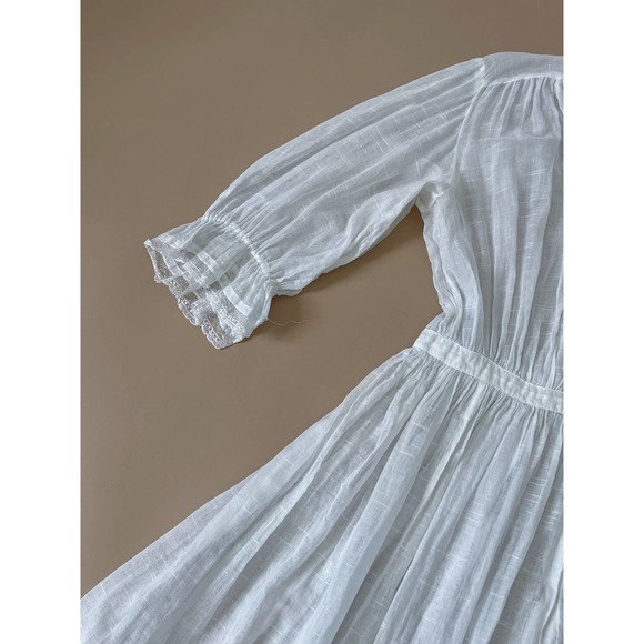 Antique White Long Sleeve Cotton Edwardian Lawn Dress 26-27w - Picture 11 of 13